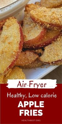 Healthy apple fries can be made by cooking your apples in an air fryer, and it only takes 5 minutes!