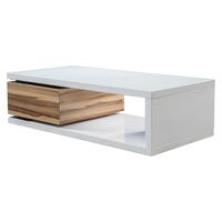 Mod Coffee Table Rotatable Glossy White and Wood Tone - Christopher Knight Home