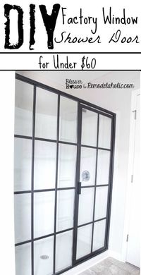 I've been dreaming of an industrial shower door but hated how expensive they were. This cost just $60 and looks amazing!