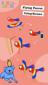 You don’t have to travel to the tropics to see parrots. Make yourself a colorful flying parrot with this craft project using two kinds of straws that actually make his wings flap!