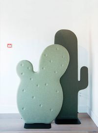 The BuzziCactus Room Divider is a charming and playful cactus-shaped free standing divider which combines sound absorption, unique design and a surface you can stick pins into!