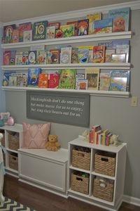 Book themed nursery, and as your child gets older they can still use the bookshelves (: love this idea