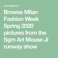 Browse Milan Fashion Week Spring 2020 pictures from the Sgm Art Mouse Ji runway show