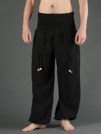Pantalon bouffant laine noir uni (homme)