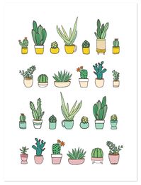 Succulents Print (Cool Designs Doodles)