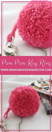 A craft turorial for a pom pom keyring. How to make pom poms. pom pom keyring. Diy ideas. Things to make and sell. accessories. DIY Accessories. pom pom craft. easy craft. 5 minute crafts.