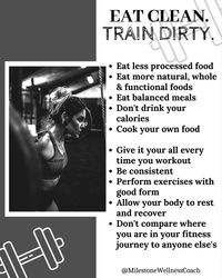 Fit is the new skinny. The most difficult part of being fit is the beginning. ⭐ Above all, be patient. Nobody said it was going to be easy, but it is definitely worth it! Along with what’s in the photo, Click for tips and strategies on Eating Clean and Training dirty. 🙌🏽 ---X--- #weightlosstips #weightlossjourney #weightlossmotivation #fitnesstips #workouttips #fitnessjourney #fitfam #trainingtips #athomeworkout #diettips #dietplan #nutritiontips #healthyfood #healthyeating