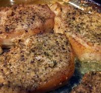 SLOW COOKER- pork chops 6 Pork Chops 1/3 a stick of butter or margarine 1 finely sliced onion 1-2 tablespoons minced garlic (or garlic powder) 1 Packet of Instant Soup (onion or cream of chicken, optional) 1 Cup of Water 1 teaspoon parsley flakes 1/2 teaspoon onion salt 1/4 teaspoon black pepper, freshly ground 1/2 cup parmesan cheese, grated Salt to taste