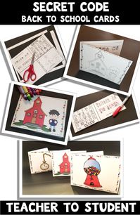Check out these Back to School cards for some fun on your first few days back. Your kiddos will be cutting, coloring and deciphering a secret code!