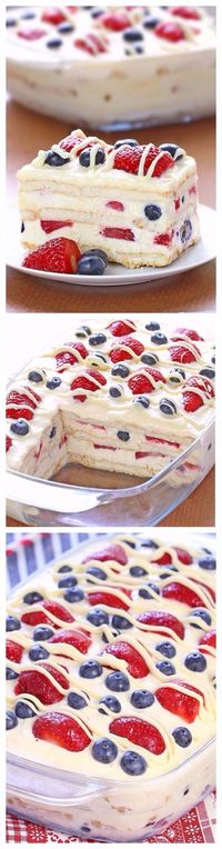 No Bake Summer Berry Icebox Cake