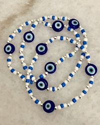 Customizable evil eye bracelets. Note choice of colors in personalization