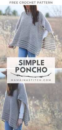 This pattern makes for a gorgeous, classic poncho that is completely beginner friendly. There are pictures to help you along and a free pattern! #crochet #pattern #poncho #handmadeclothing