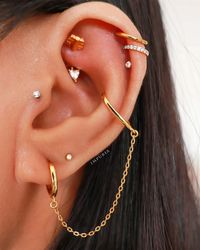 Joy Chain Ear Cuff Polished Hoop Huggie Earring – Impuria Ear Piercing Jewelry