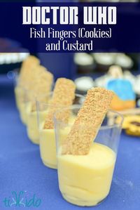 Doctor Who Party Fish Fingers (Cookies) and Custard Recipe | Tikkido.com