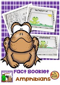 Ignite an interest in the natural world! Amphibians like frogs and salamanders live an exciting life. Here is a fact booklet to help your students explore their amazing lives. Included in this product is a black and white informational book about amphibians, a worksheet for note-taking and the research form to be filled out by the child. A craft is also included.