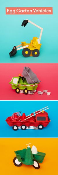 Turn egg cartons into vehicles with this ingenious cardboard craft for kids.