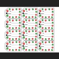 "Paw print gift tags printable PDF digital download"