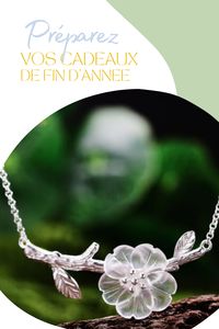 Collier fleur sous la pluie Argent