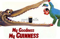 Vintage Guinness Beer Gator Fabric Block