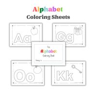 26 Printable Alphabet Coloring Book Worksheets. Preschool - Kindergarten. - Payhip