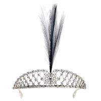 Edwardian Diamond Platinum Aigrette Feather Tiara $87K 1905 - An antique diamond tiara, set with old-cut diamonds, with a central diamond cluster in millegrain edged settings, flanked by lattice work, Mounted in platinum
