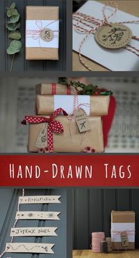 printable hand drawn gift tags