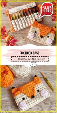 crochet Fox Hook Case easy pattern - Easy Crochet Case Pattern for Beginners. Click to Try the Pattern #Case #crochetpattern #crochet via @shareapattern.com