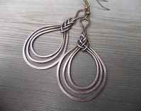 Wire wrapped earring / copper wire jewelry / wire wrapped ... | zearrings
