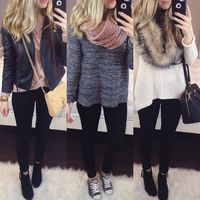 Winter black skinny jeans outfit ideas