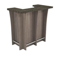 Meuble-comptoir de bar BLOW L chêne lasuré gris (vue de 3/4 avant) 799 €