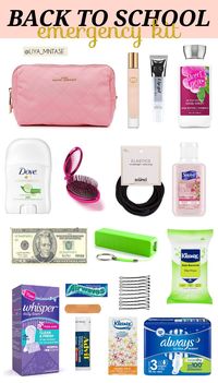 girls emergency kit, emergency kit, #backtoschool, high school, middle school