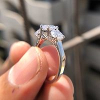 Buy Antique 2.1CTW Round Cut Moissanite Three Stone Engagement Online in India - Etsy