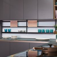 Verde borneo e carruba | Rovere grigio terra | Top: Gres Olos by Caesar