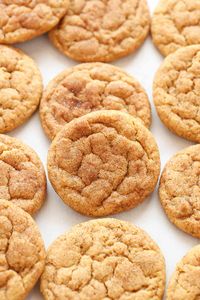 Overhead view of pumpkin snickerdoodle cookies.