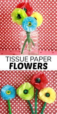 These beautiful tissue paper flowers are perfect for any occasion. Put them in a vase, attach them to a card, or make a pretty bouquet to give to someone special.