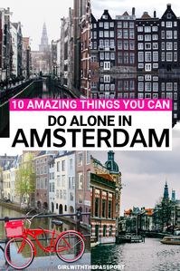 Amsterdam is an amazing city in the Netherlands that is perfect for solo travelers since it is both safe and easy to navigate. So if you're planning some Amsterdam travel, then you're in luck because there are so many Amsterdam things to do. Between scenic walks along the canals, the exquisite art at the Van Gogh Museum, and the touching story behind the Anne Frank Museum, you won't have time to be bored or feel lonely as you experience Amsterdam travel solo. #AmsterdamTravel #SoloTravel
