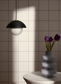 Luminaire Authentik - Small Danoise hanging lamp Luminaire Authentik This item is only available for purchase online and home delivery. Since it is made by hand, please allow for a period of approxi mately 2 to 4 weeks before it is shipped. This delay can slightly vary depending on exceptional circumstances such as vacations or h olidays. The Scandinavian way of life, in which minimalism guarantees warmth, comfort, and authenticity, inspired this me tallic lamp's pure lines. Combined with the di