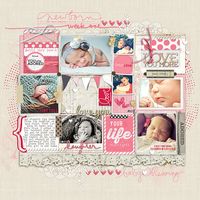 newborn.  #papercraft #scrapbook #layout  layered style #baby #projectlife from Amy Mallory at DesignerDigitals.com