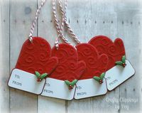 Christmas Gift Tags Santas Mittens Mitten by CraftyClippingsbyPeg