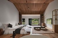 A previously ramshackle farmhouse snuggled amid the lush emerald green hills in China’s central Hubei province has been transformed by The Design Institute of Landscape & Architecture China Academy of Art into Nanchawan•Shiwu Tribe Homestay – a bijou, four-room guesthouse.