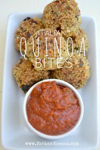 Italian Quinoa Bites. Vegan & Gluten Free. I would use something other than Rice Chex for breading ingredient, but other than that, this sounds amazing!