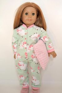 5 Piece Pajama Outfit Fits 18 inch Dolls like American Girl