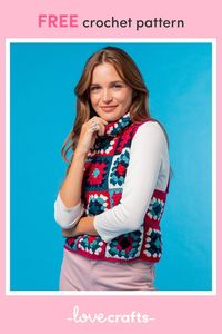 This fabulous tank is the perfect retro style to cheer up any day, and you can choose your own colours in Wool Blend DK to match your wardrobe.