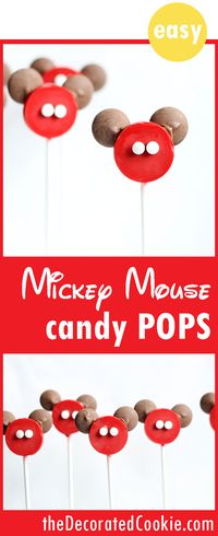 Simple Mickey Mouse candy pops! Disney chocolate pops.