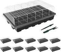 Amazon.com: Gardzen 10-Set Garden Propagator Set, Seed Tray Kits with 400-Cell, Seed Starter Tray with Dome and Base 15" x 9" (40-Cell Per Tray) : Everything Else