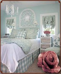 Frame over bed, instead of headboard. #shabby #bedroom #decorating