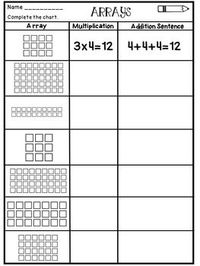 Multiplication Arrays Worksheets