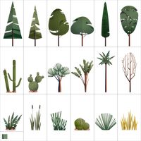 Vector Trees & Exterior Plants | For more; www.toffu.co