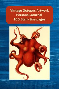 This cool red octopus is a brilliantly colored vintage print. It graces the cover of a 100 blank page personal journal. Use this for manifesting, dream journaling, or diary keeping. Get a copy today.