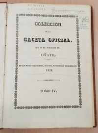 Portada. La pieza del mes de febrero se dedica a la Gaceta Oficial, impresa en Oñate entre 1835 y 1937.